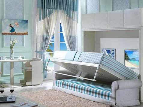 The small apartment type enlarges the bed in the bedroom, and the smart people decisively make 